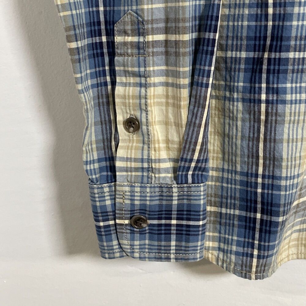 LRL Lauren Jeans Co Ralph Lauren Woman's Button Up Blue Cotton Plaid Shirt Sz M - Picture 10 of 10